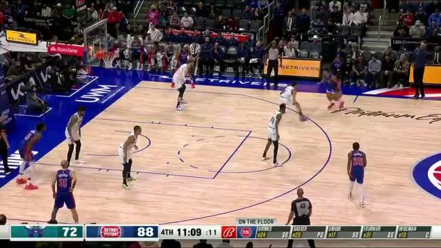 NBA常规赛：黄蜂vs活塞第4节中文解说回放