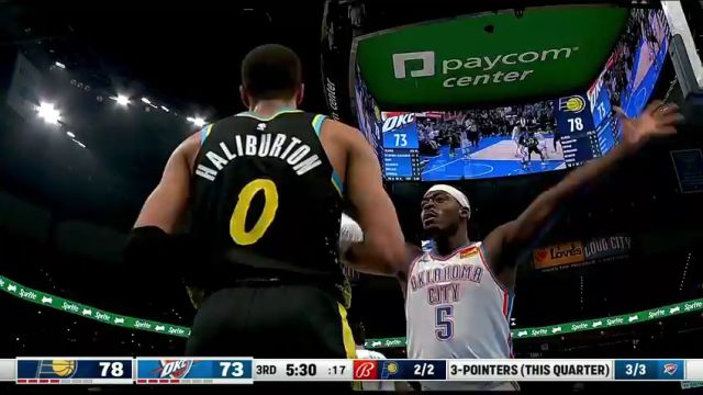 NBA常规赛：步行者vs雷霆第3节中文解说回放