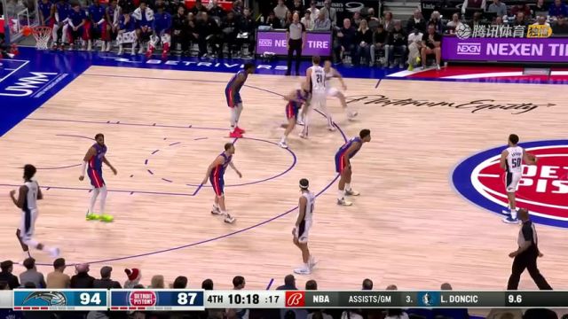 NBA常规赛：魔术vs活塞第4节英文原声回放