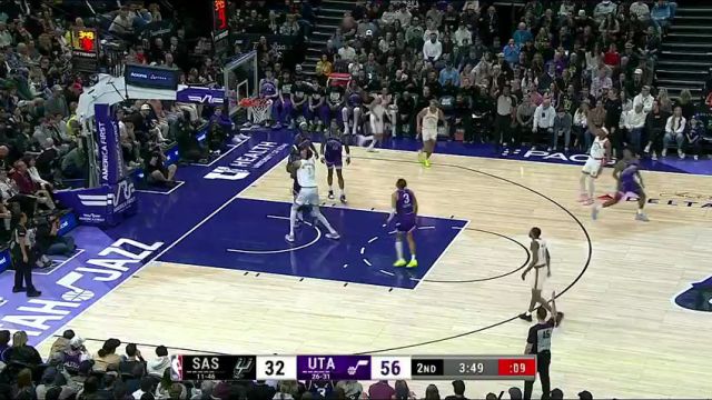 NBA常规赛：马刺vs爵士第2节中文解说回放