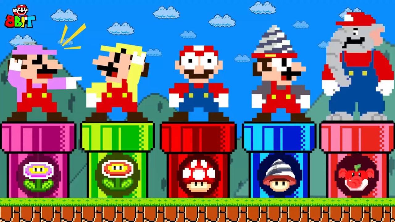 不同工种的马里奥闯关