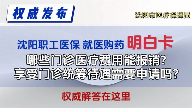 哪些门诊医疗费用能报销享受门诊统筹待遇需要申请吗