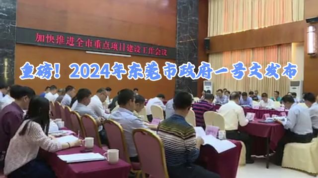 重磅!2024年东莞市政府一号文发布