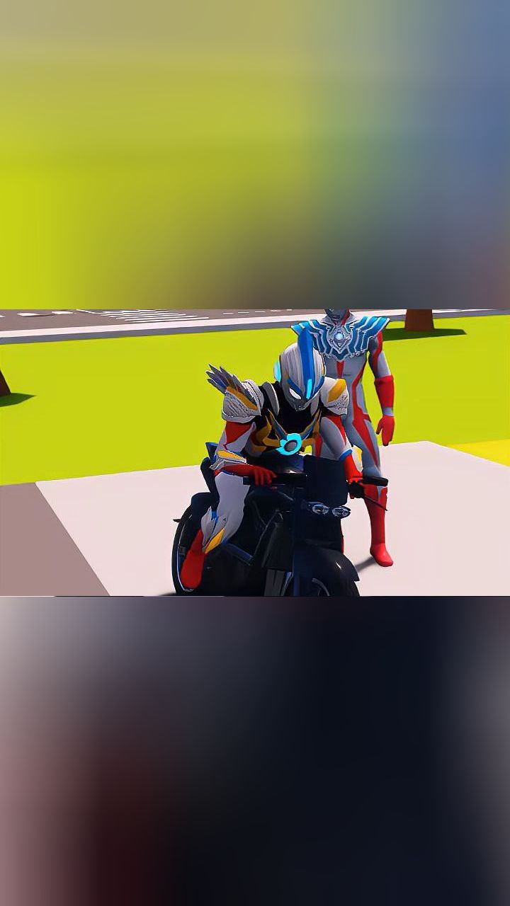 奥特曼骑摩托车太帅了