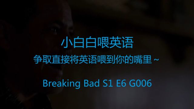 小白白喂英语 绝命毒师 S1 E6 G006 全英版 看电影电视剧学英语