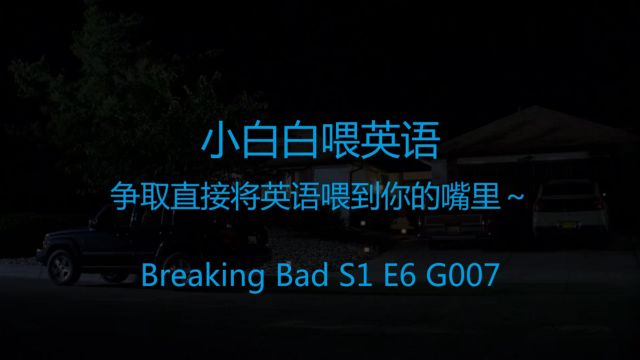 小白白喂英语 绝命毒师 S1 E6 G007 全英版 看电影电视剧学英语