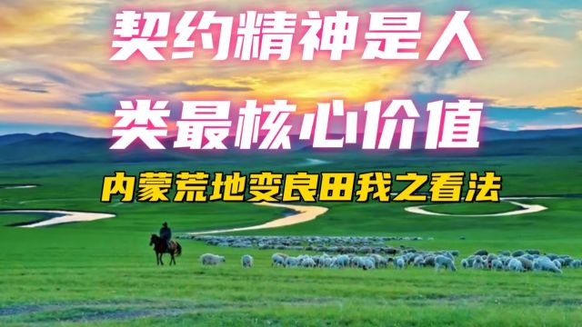 契约精神是人类最核心价值,内蒙荒地变良田我之看法