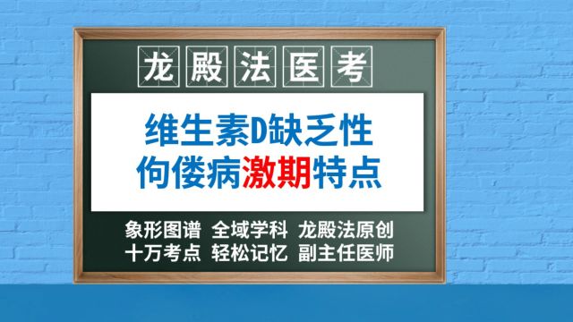 [1367]维生素D缺乏性佝偻病激期龙殿法医考执业医师儿科学中高级