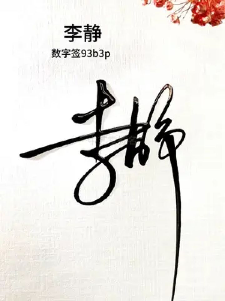 签名就用简单又漂亮的方式来写 李静,数字签93b3p,简单大气又好看.