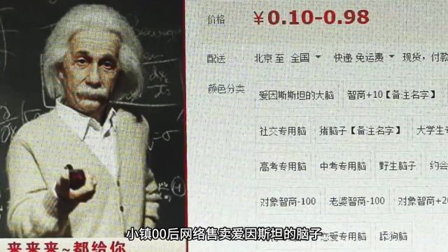 小镇00后网络售卖爱因斯坦的脑子,0成本售价无毛,年销售7万单!