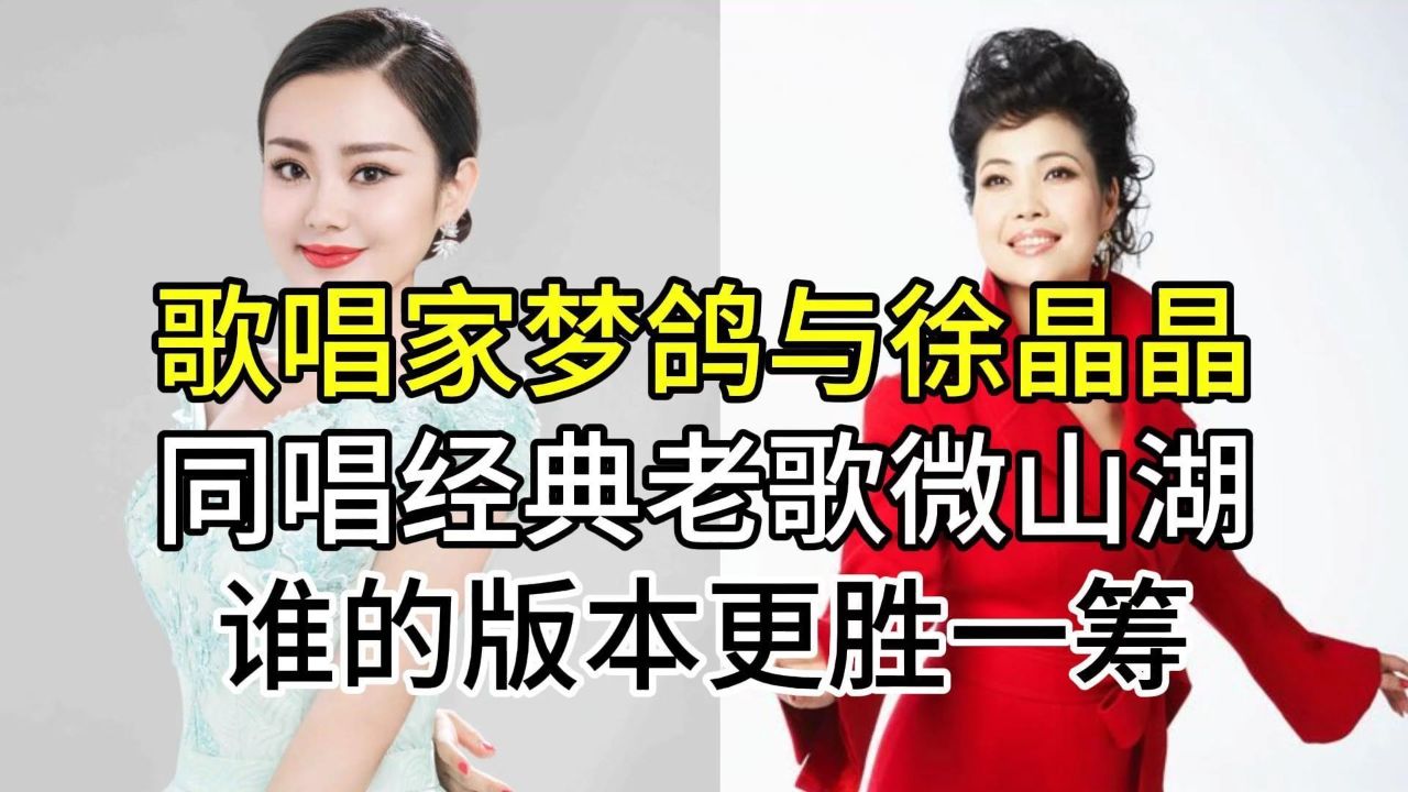 歌唱家梦鸽与徐晶晶,同唱一首经典老歌微山湖,谁的版本更胜一筹