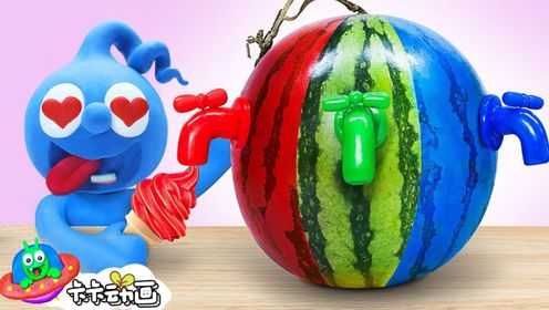卡卡趣玩动画：口渴的迪迪决定用蔬菜水果榨汁，他能喝到美味的果汁吗？