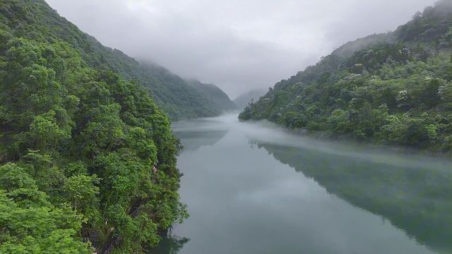 航拍湖南郴州小东江,云雾缥缈宛如人间仙境