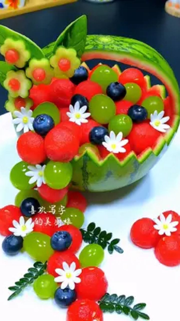 美食 #创意果盘#水果拼盘