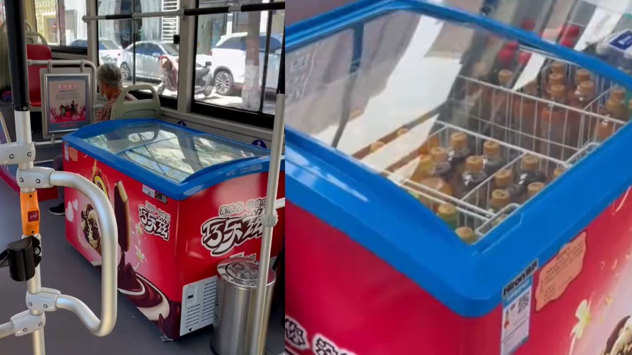 河北公交车上惊现大冰柜:夏日凉饮价格和外面超市一致