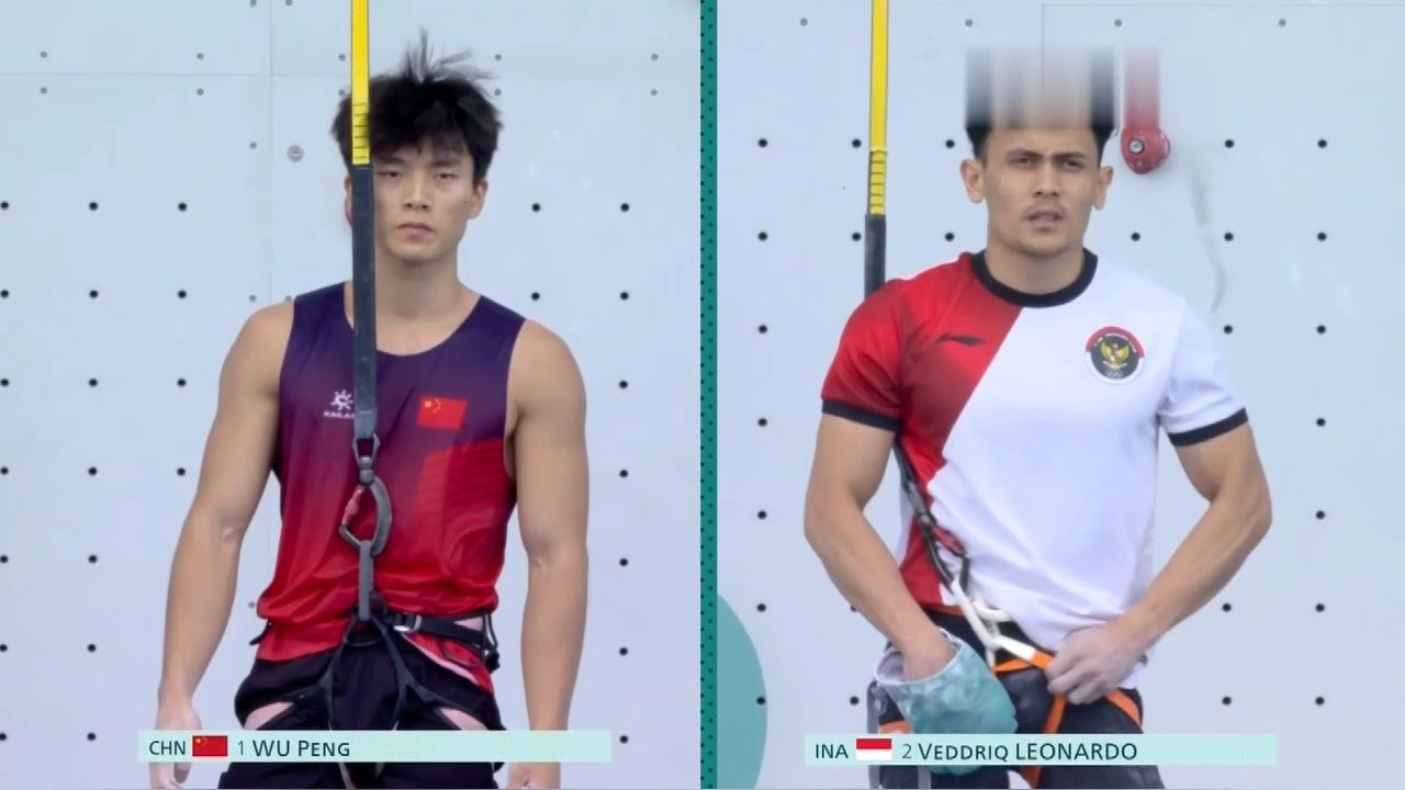 0.02秒惜败!巴黎奥运男子攀岩速度赛,伍鹏摘得银牌_高清1080P在线观看平台_腾讯视频