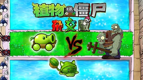  植物大战僵尸杂交版：豪华植物盒子挑战五排僵尸罐子_高清