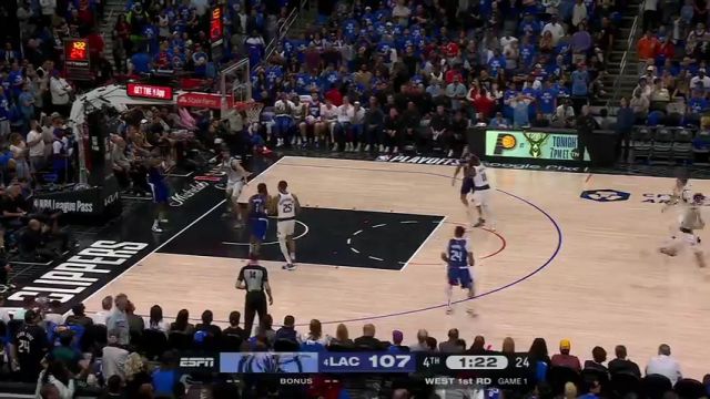 NBA常规赛：独行侠vs快船第4节英文原声回放