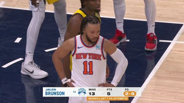 NBA季后赛：尼克斯vs步行者第2节英文原声回放