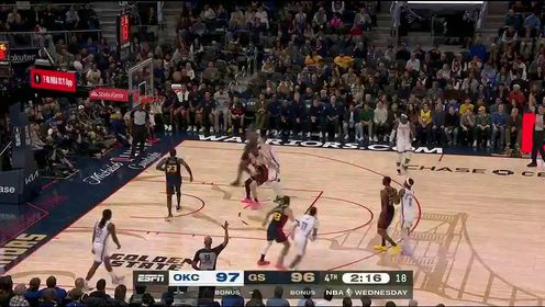 《金州勇士》【回放】NBA常规赛：雷霆vs勇士第4节英文原声回放