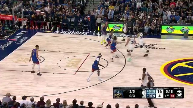 NBA季后赛：森林狼vs掘金第1节中文解说回放