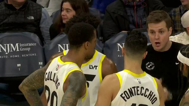 NBA常规赛：爵士vs76人第4节英文原声回放
