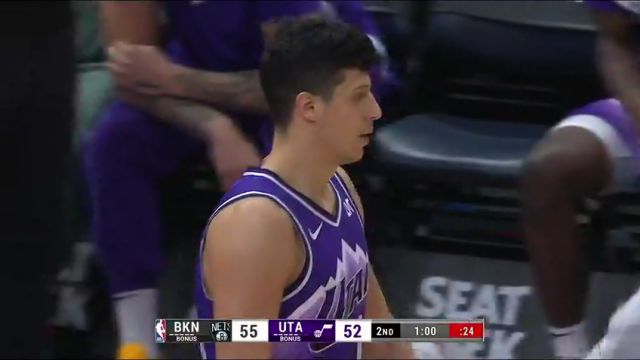 篮网vs爵士第2节英文原声回放