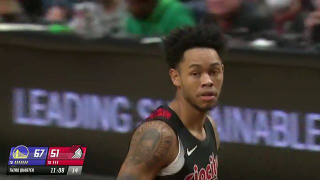 NBA常规赛：勇士vs开拓者英文原声全场回放