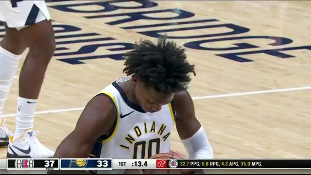 NBA常规赛：快船vs步行者第1节中文解说回放