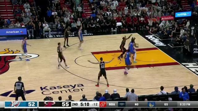 NBA常规赛：雷霆vs热火第2节英文原声回放