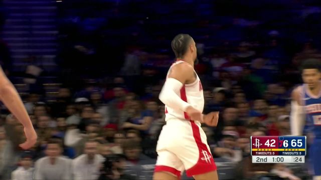 人狠话不多 狄龙单挑恩比德空中折叠上篮稳稳取分