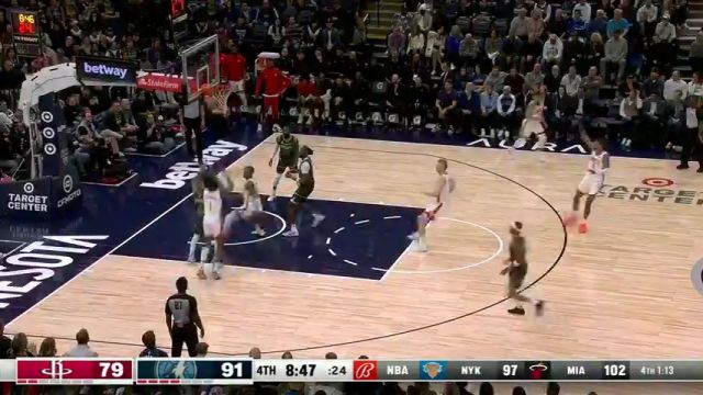 NBA常规赛：火箭vs森林狼第4节英文原声回放