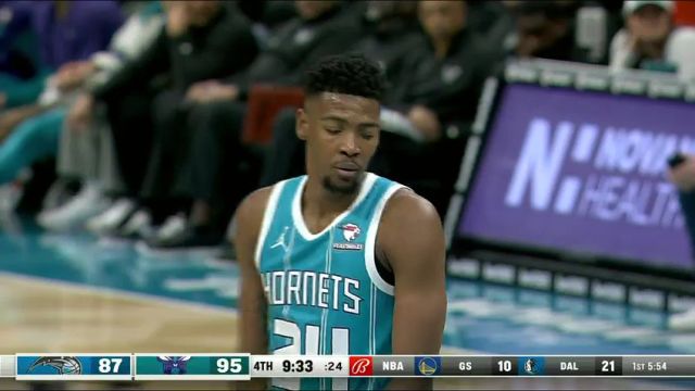 NBA常规赛：魔术vs黄蜂第4节英文原声回放