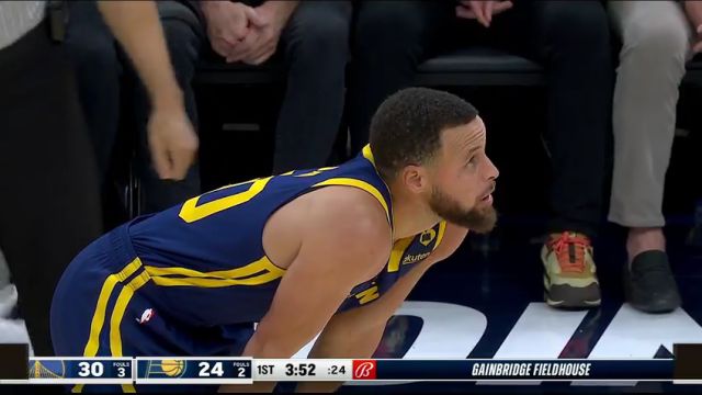 NBA常规赛：勇士vs步行者第1节英文原声回放