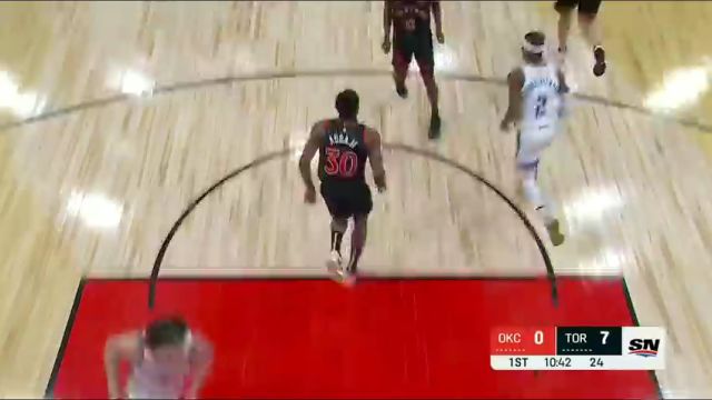 NBA常规赛：雷霆vs猛龙第1节英文原声回放