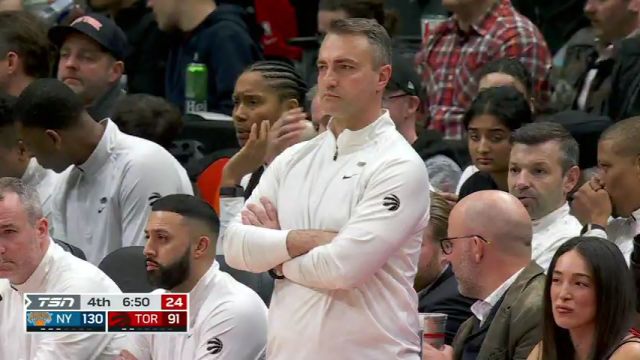 NBA常规赛：尼克斯vs猛龙第4节英文原声回放
