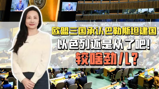 欧盟三国已承认巴勒斯坦建国,以色列还是从了吧!较啥劲儿?