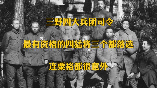 三野四大兵团司令:最有资格的四猛将三个都落选,连粟裕都很意外