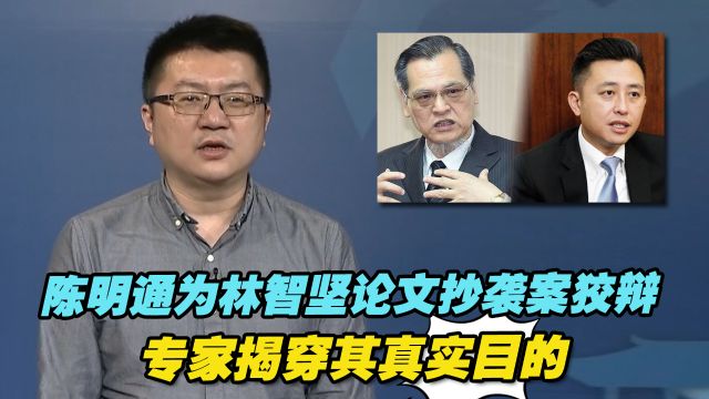 陈明通辩称林智坚论文抄袭案是“冤案”,专家揭穿其真实目的