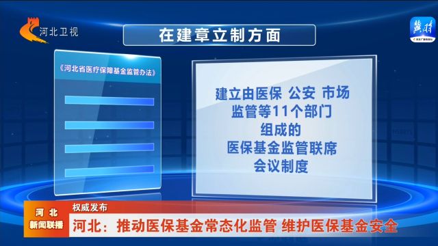 权威发布丨河北:推动医保基金常态化监管 维护医保基金安全