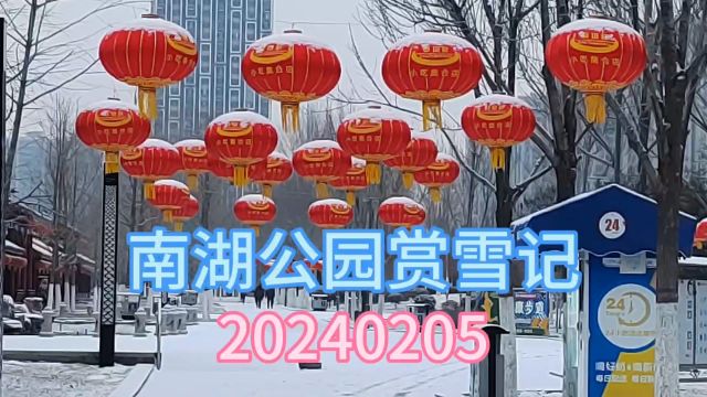 南湖公园赏雪记20240205