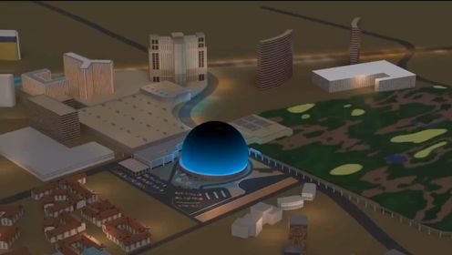 拉斯维加斯大球外表面竟然是一个安装了120个led灯组的大屏幕 3d动画 