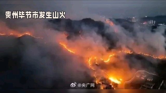 贵州毕节市发生山火,400多名志愿者参与扑救,现场火势蔓延迅速