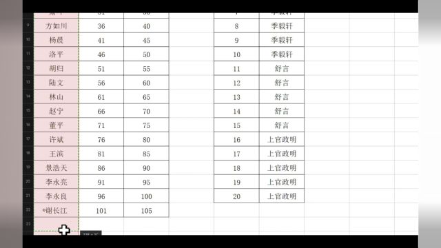 225WPS根据数字查询数字区间对应的姓名