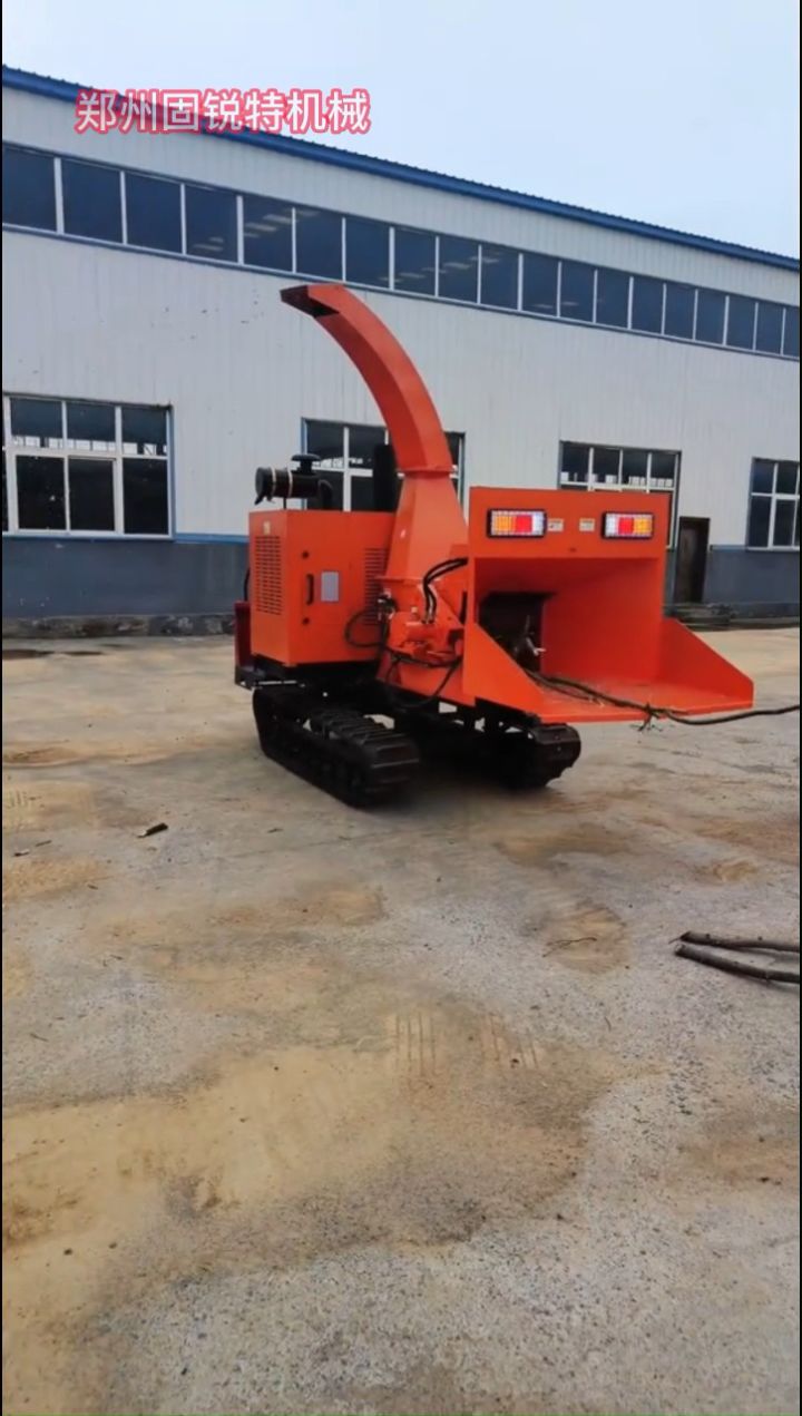 履带行走树枝打碎机 生物燃料粉碎机 可爬坡柠条打碎机