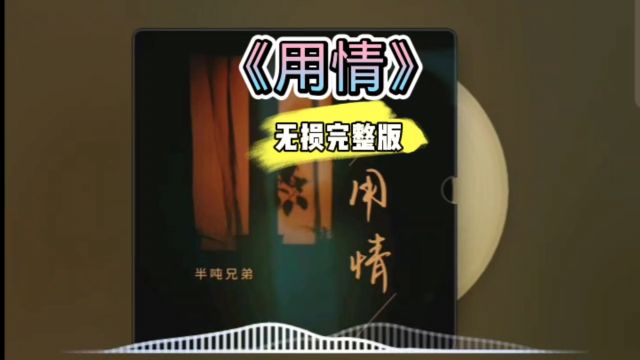 我用情付出流水,爱比不爱可悲!《用情》无损完整版