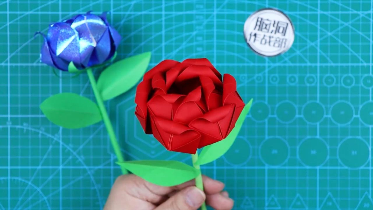 用卡纸折玫瑰花简单图片