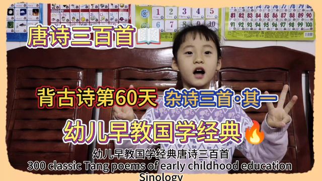 幼儿早教国学经典唐诗三百首,背古诗第60天