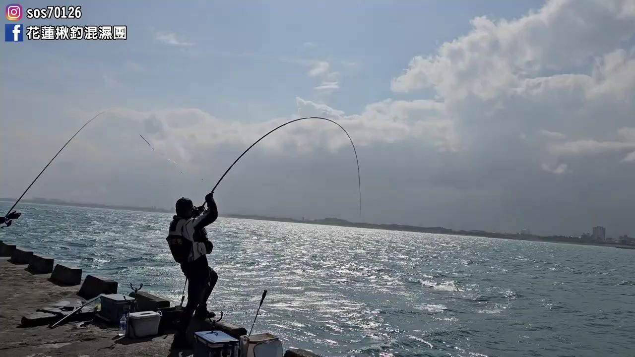 海钓矶钓,花莲港东堤钓点,全是巨型黑巴鯧鱼,博鱼乐趣无穷