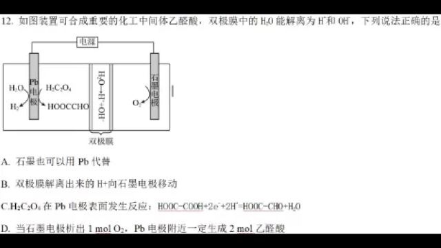 2024年佛山一模化学卷评析第12题